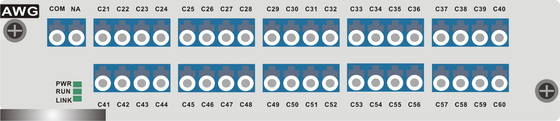 1U rack 100 GHz AWG 40 Longitudes de onda Multiplexing/Demultiplexing Card para sistemas DWDM de alta capacidade