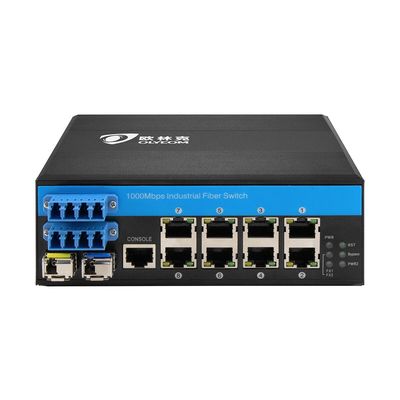 10 portas 2.5G SFP Bypass gerenciado comutador de fibra industrial POE 8*10/100/1000mbps RJ45