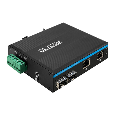 Comutador de rede industrial de gigabit 100/1000M Fibra Ethernet Din Rail não gerenciado DC24V