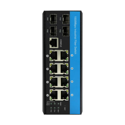 Comutador industrial POE com 8 portas POE 4 portas SFP e comutador de rede gerenciado por chip Vitesse