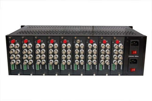 19" 3U 18slots Chassis Fibra de vídeo para conversão de dados Rack Mount Chassis Dual power supply