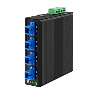 Comutador de desvio óptico industrial de 4 canais com entrada Din Rail DC24V e baixa perda de inserção para comunicação de telecomunicações
