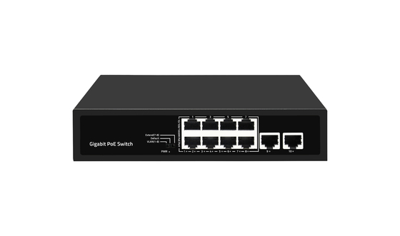 8 Portes Gigabit PoE Network Switch Suporte Vlan PoE Extensão 120W Orçamento