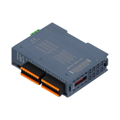 Módulo de E/S PLC Modbus-TCP/IP com 3 portas RJ45, 16DI+16DO e fonte de alimentação 24VDC para controle industrial