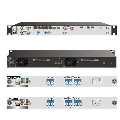 Sistema de Chassi Rack-Mount 1U para Amplificador de Fibra Óptica Doped com Érbio (EDFA) para Reforço de Sinal Óptico