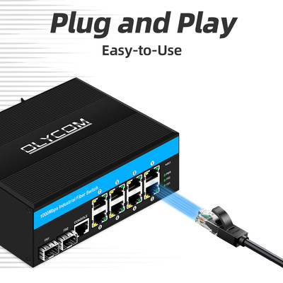 10 portas Gigabit 10/100/1000mbps L2 Gerenciado POE Switch com 2 Sfp para Outdoor