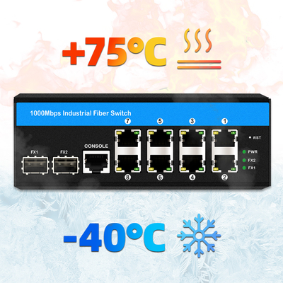 10 portas Gigabit 10/100/1000mbps L2 Gerenciado POE Switch com 2 Sfp para Outdoor
