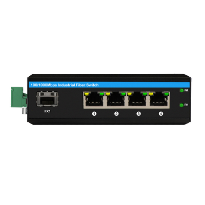 4 Portos Industrial PoE Switch Gigabit Rede não gerenciada 120W Orçamento Din Rail PoE ativo