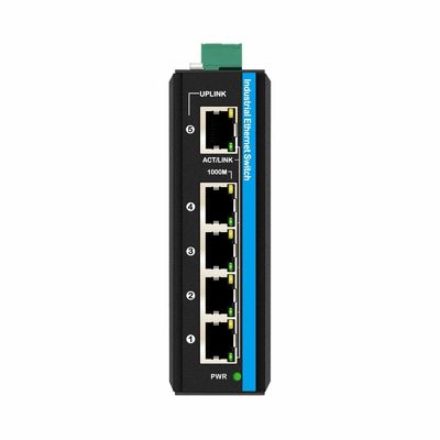 Comutador industrial PoE movido a energia solar de 5 portas Gigabit não gerenciado com impulsionador de voltagem embutido para CCTV e redes externas