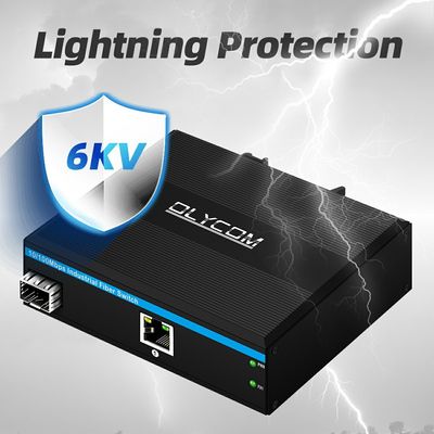 Conversor de mídia de fibra SFP 10 100Mbps Caso pequeno montado na parede do DIN Rail não gerenciado