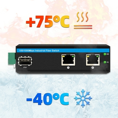 Mini Din Rail Ethernet Fiber Switch 100/1000M 60W POE Orçamento DC48V Não gerenciado