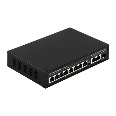 Switch POE não gerenciado 120W 8 PoE 10/100/1000Mbps + 2 LAN 10/100/1000Mbps + 1SFP 100/1000M