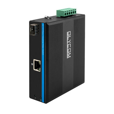 Mini 2 conversores de mídia de fibra industrial portuária 10/100mpbs com interruptor ethernet 1RJ45+1SFP LC para uso externo