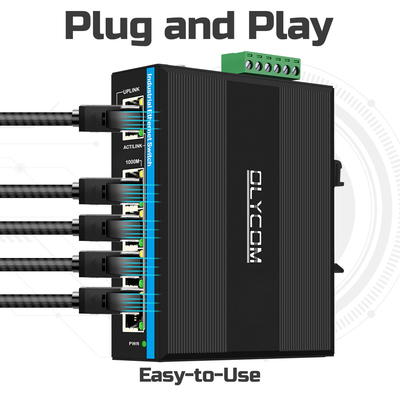 Energia solar UPS PoE Switch Gigabit Network 120W DC12V/DC24V/DC48V Entrada não gerenciada