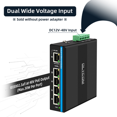 Energia solar UPS PoE Switch Gigabit Network 120W DC12V/DC24V/DC48V Entrada não gerenciada