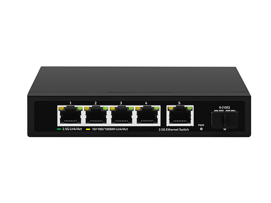 5 portas 2.5G Ethernet Switch 10G Fibra Uplink Não gerenciada velocidade de rede de detecção automática