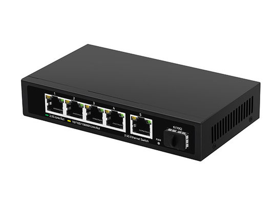 Switch Ethernet 5 Portas 2.5G Uplink Fibra 10G Não Gerenciado Detecção Automática Velocidade de Rede CE