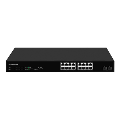 16 portas 2.5G Switch de rede com 10G Fibra não gerenciada velocidade auto-adaptativa PoE opcional