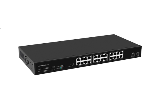 24 Port Network Switch 100M/1G/2.5G Ethernet 1G/2.5G/10G Fibra não gerenciada com FAN