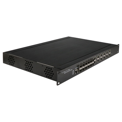 1U Rack gigabit 24 portas gerenciados Ethernet POE switch com 12 RJ45 + 12 SFP AC100-240V entrada industrial switch