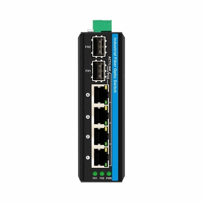 Mini 6 portas gigabit comutação Ethernet POE comutação din rail 2 sfp + 4 RJ45 DC48-52V entrada de potência dupla