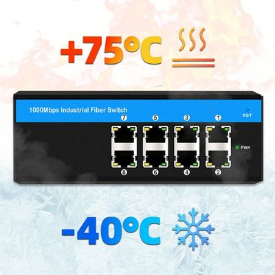 Switch Ethernet Industrial Gigabit de 8 portas E-Mark para Rede Veicular e Automação Industrial