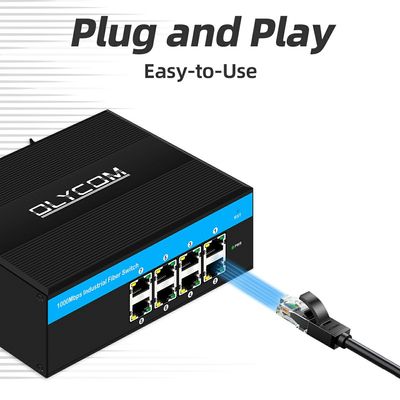 Switch Ethernet Industrial Gigabit de 8 portas E-Mark para Rede Veicular e Automação Industrial