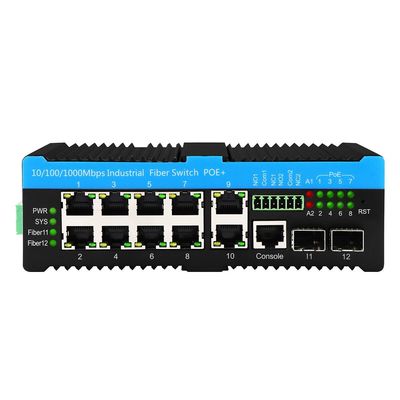 L2 L3 gerenciado Gigabit Industrial Ethernet Switch Poe Switch 90w 2*2.5G SFP+8*RJ45 Portos Switch externo