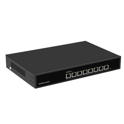 8 Port 10G Ethernet Switch Não Gerenciado Detecção Automática de Velocidade Entrada AC Única Sem Ventoinha CE