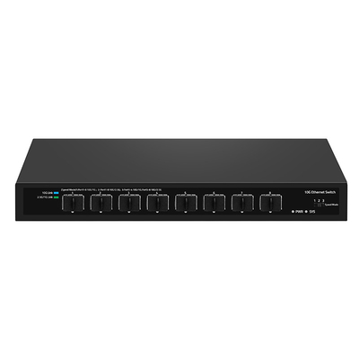 8 portas 10G Fiber Switch 1G 2.5G Compatível Não gerenciado DC12V Input Baseado em Realtek