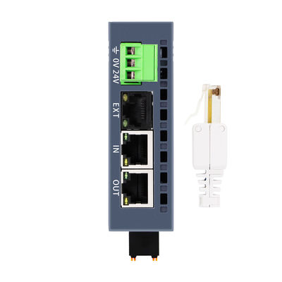Módulo Escravo I/O EtherCAT Industrial 16 Portas 24V DC Trilho DIN Duas Portas RJ45 Classificação IP20