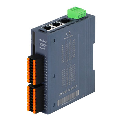 Módulo Escravo I/O EtherCAT Industrial 16 Portas 24V DC Trilho DIN Duas Portas RJ45 Classificação IP20