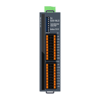 Modbus TCP/IP Slave I/O Module 24VDC 2 RJ45 16 Port DI DO Din Rail NPN Conexão PNP