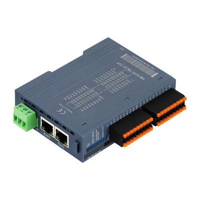 Modbus TCP/IP Slave I/O Module 24VDC 2 RJ45 16 Port DI DO Din Rail NPN Conexão PNP