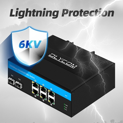 8 portas gigabit interruptor não gerenciado Ethernet POE interruptor DC48V din interruptor de rede ferroviária