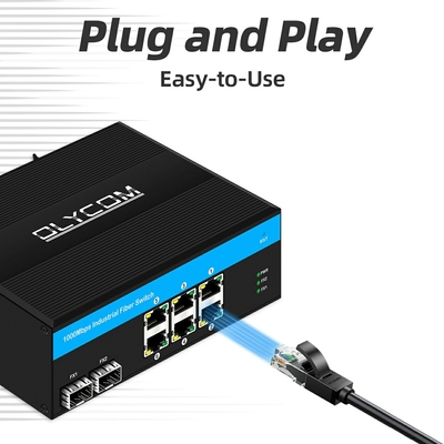 8 portas gigabit interruptor não gerenciado Ethernet POE interruptor DC48V din interruptor de rede ferroviária