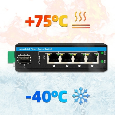 5 portas 10/100/1000mbps Ethernet Switch 4RJ45+1SFP Outdoor Poe Switch Manufacturer