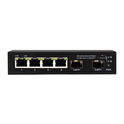 Comutador Ethernet 10g não gerenciado 4 portas 2.5G comutador Ethernet 10G SFP + portas