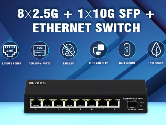 10G Ethernet Switch Switch de rede não gerenciado 8*2.5G RJ45+1*10G Portos SFP