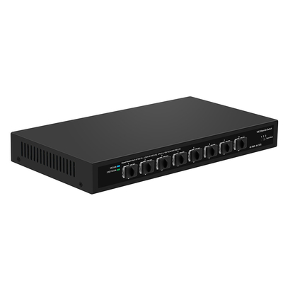 8-Port 10G SFP+ Fibra Switch não gerenciado 1G/2.5G Auto-Adaptativo DC12V Suporte OEM