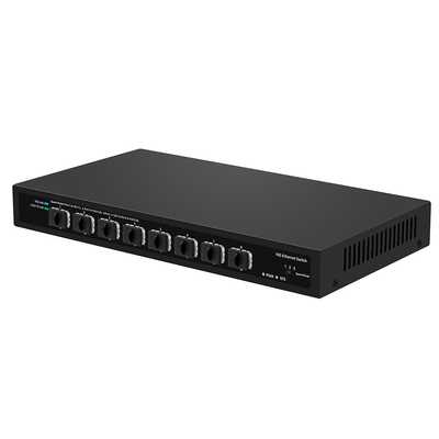 8-Port 10G SFP+ Fibra Switch não gerenciado 1G/2.5G Auto-Adaptativo DC12V Suporte OEM