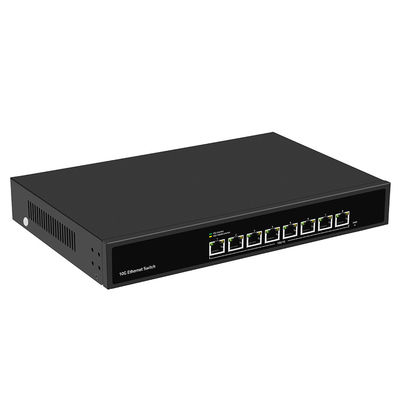 Switch Ethernet 10G montado em rack não gerenciado com entrada de energia AC100V-240V e compatibilidade 1G/2.5G/5G