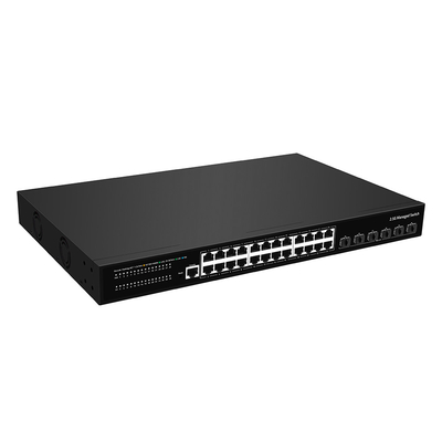24 portas 2.5G Ethernet L3 Switch gerenciado com 10G Fiber Uplink Single AC Input