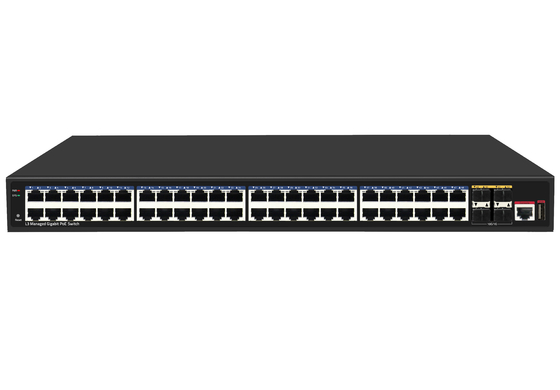 48 Portos 10G Poe Switch L3 Ethernet gerenciado com 48*Gigabit Poe Ports + 4*10G Sfp+ Ports