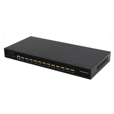 10G Fibra L3 Gerenciado Switch 12 Portes Portos ópticos completos Consola entrada AC gerenciável