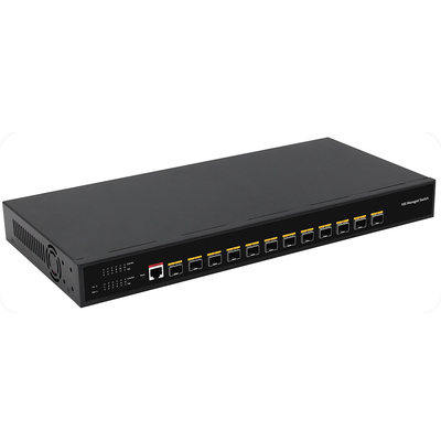 10G Fibra L3 Gerenciado Switch 12 Portes Portos ópticos completos Consola entrada AC gerenciável