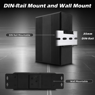 Interruptor industrial de Ethernet de 8 portas gigabit POE 4SFP+8RJ45 DC48V Entrada de potência dupla
