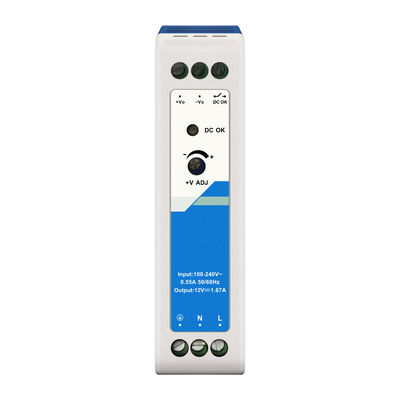12V Din Fornecimento de energia 20W 1.67A Entrada AC/DC de plástico CE UL Lista de grau industrial