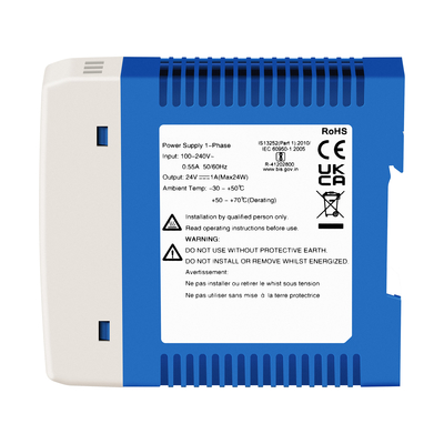 Adaptador de alimentação industrial de 24 V CE UL Lista 1A Saída AC/DC Dupla entrada DIN Rail