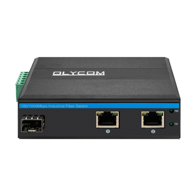 Conversor de Fibra Óptica Gigabit Din Switch de Rede DC12-52V Entrada de Potência Dupla